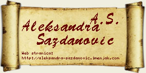 Aleksandra Sazdanović vizit kartica